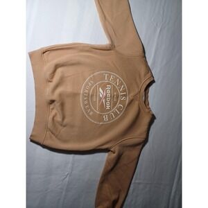 Reebok Sweatshirt‎ Kids 6X/7 Beige Tennis Club Fleece Lined Crew Pullover H&M
